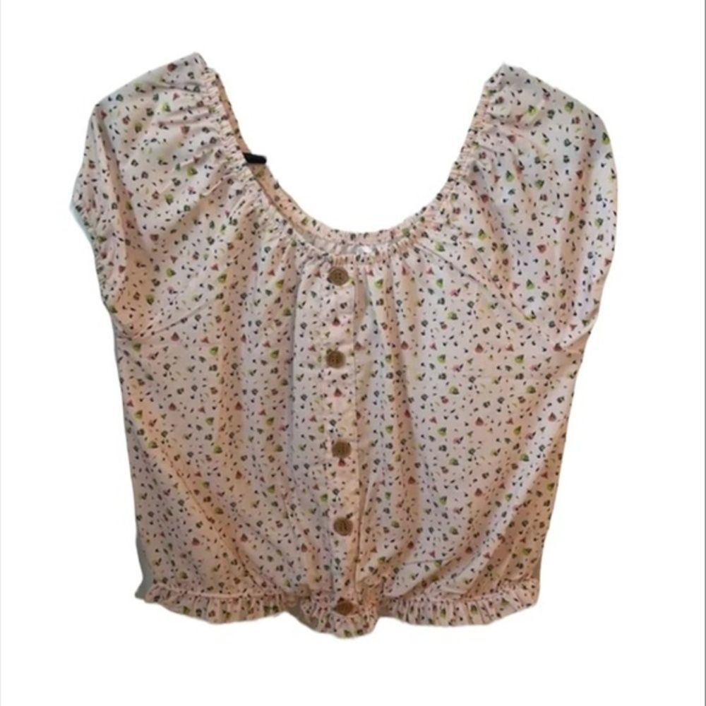 Off the shoulder Pink floral shirt Size Large